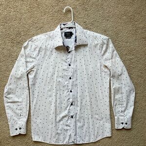 Elie Balleh Men’s Medium Modern Fit Shirt Geometric Paisley Collar